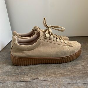 Nude platform sneakers